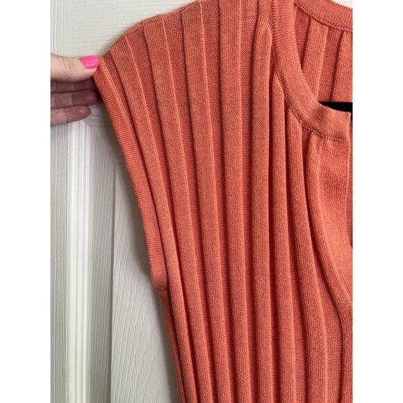 RAILS Ashley Coral Ribbed Knit Sweater Stretch Midi Dress - Picture 5 of 15